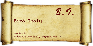 Biró Ipoly névjegykártya
